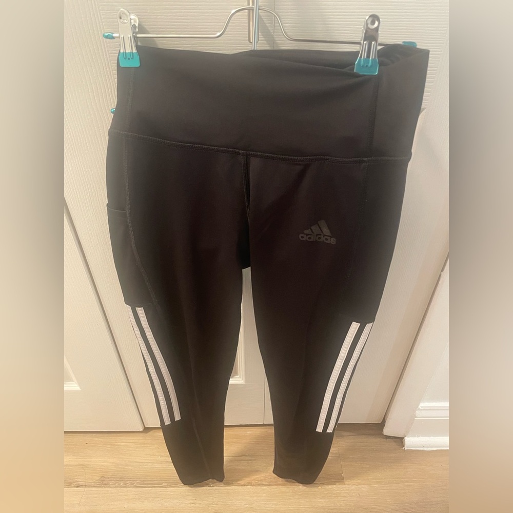Adidas Black Tights with White Accents